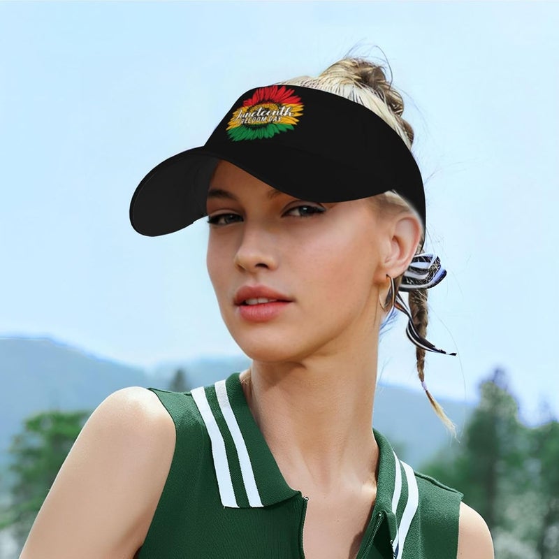 ertquji Juneteenth Celebrate Freedom African American Hat for Women Men Sun Visors Cap Adjustable Summer Beach Hats - Image 5